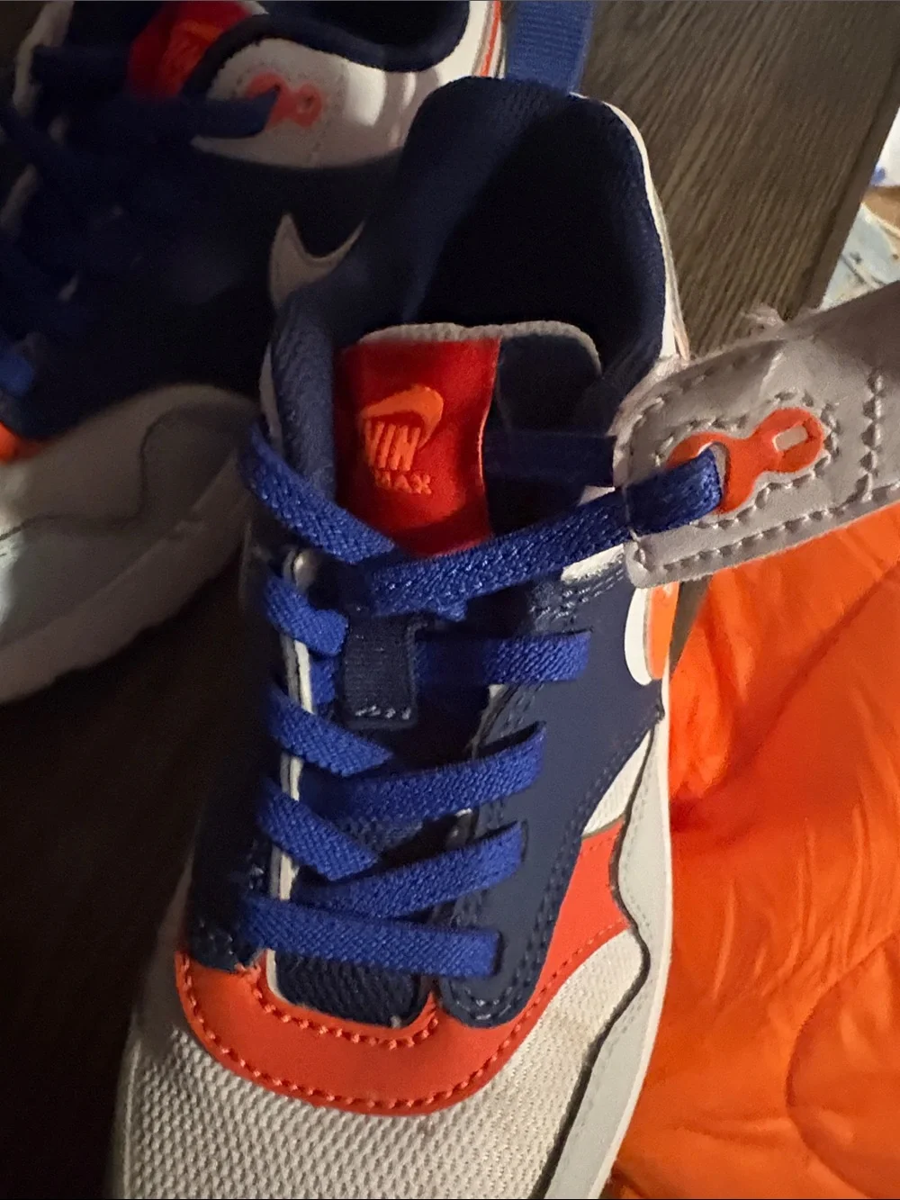 Nike Kids Blue, Orange & White Athletic Sneakers